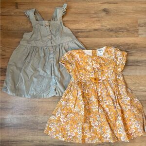 Sage and Orange Floral Dresses
